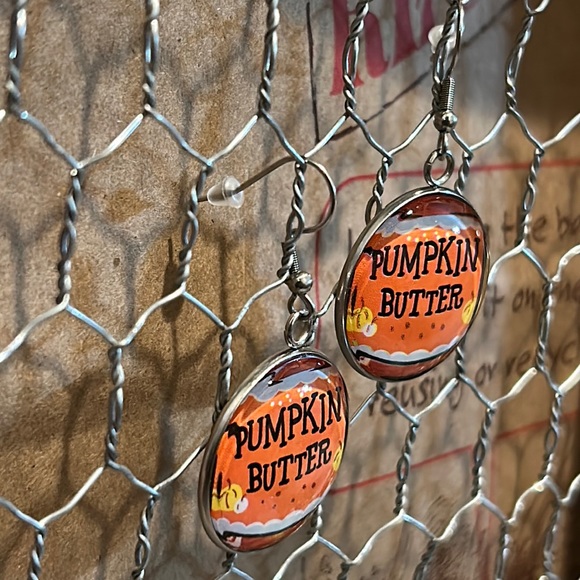 Trader Joe’s earrings 25mm pumpkin butter - Picture 2 of 2
